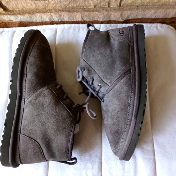 UGG NEUMEL BOOT CHARCOAL GREY SUEDE WOOL LINED CHUKKA SHOE MEN US 11 - Picture 3 of 9